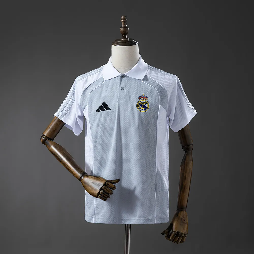 Real Madrid 25/26 POLO - Grey & White — 1/2