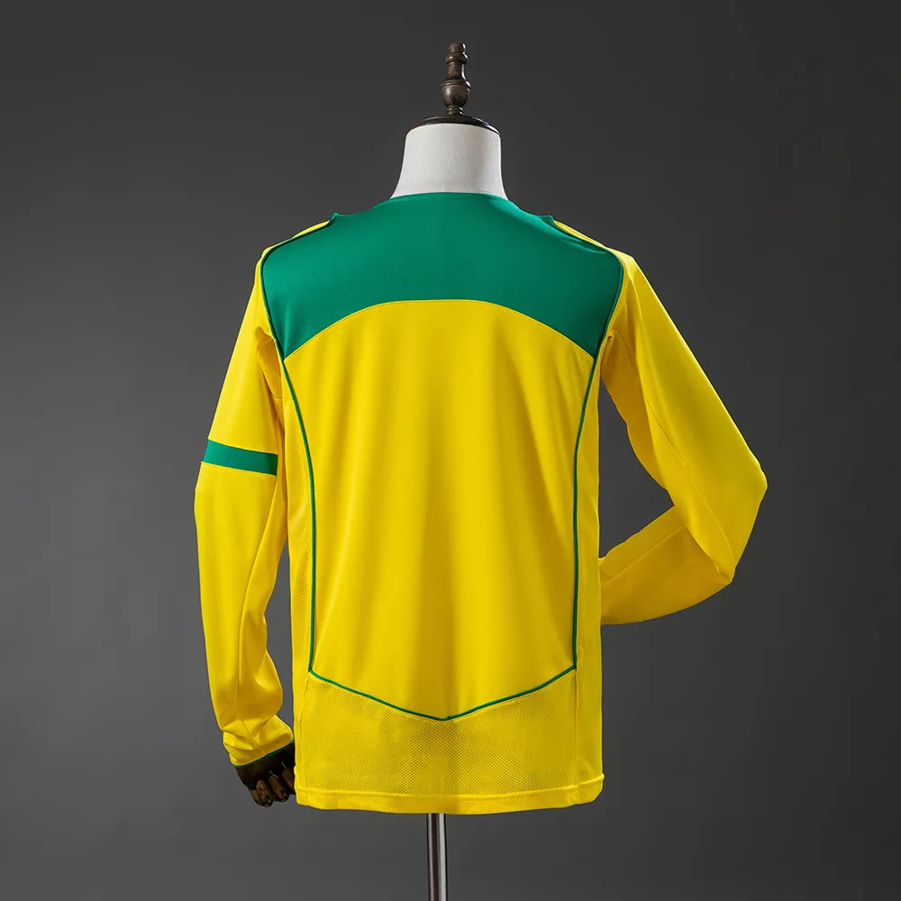 Brazil 2004 Home Long-Sleeved Retro Jersey — 1/2