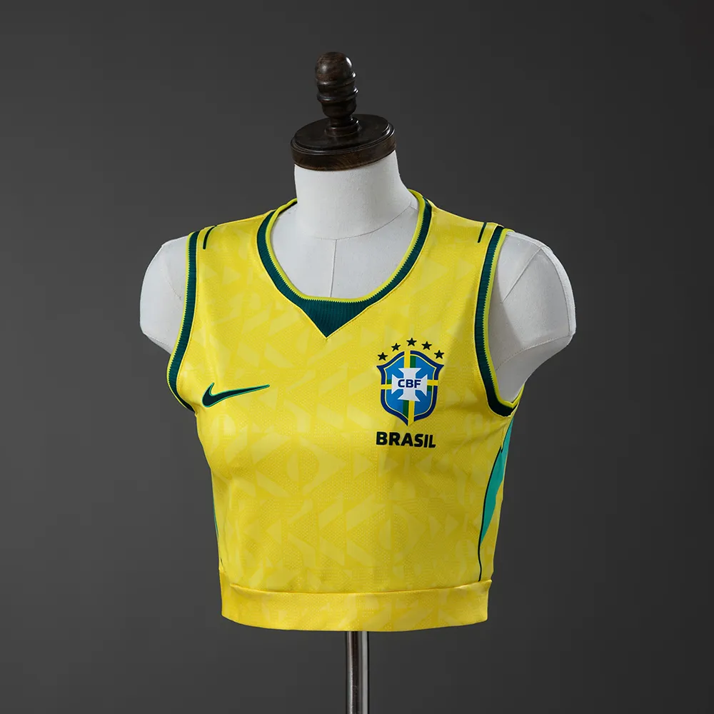 Brazil 2026 Women's Crop Tank Top Home Jersey