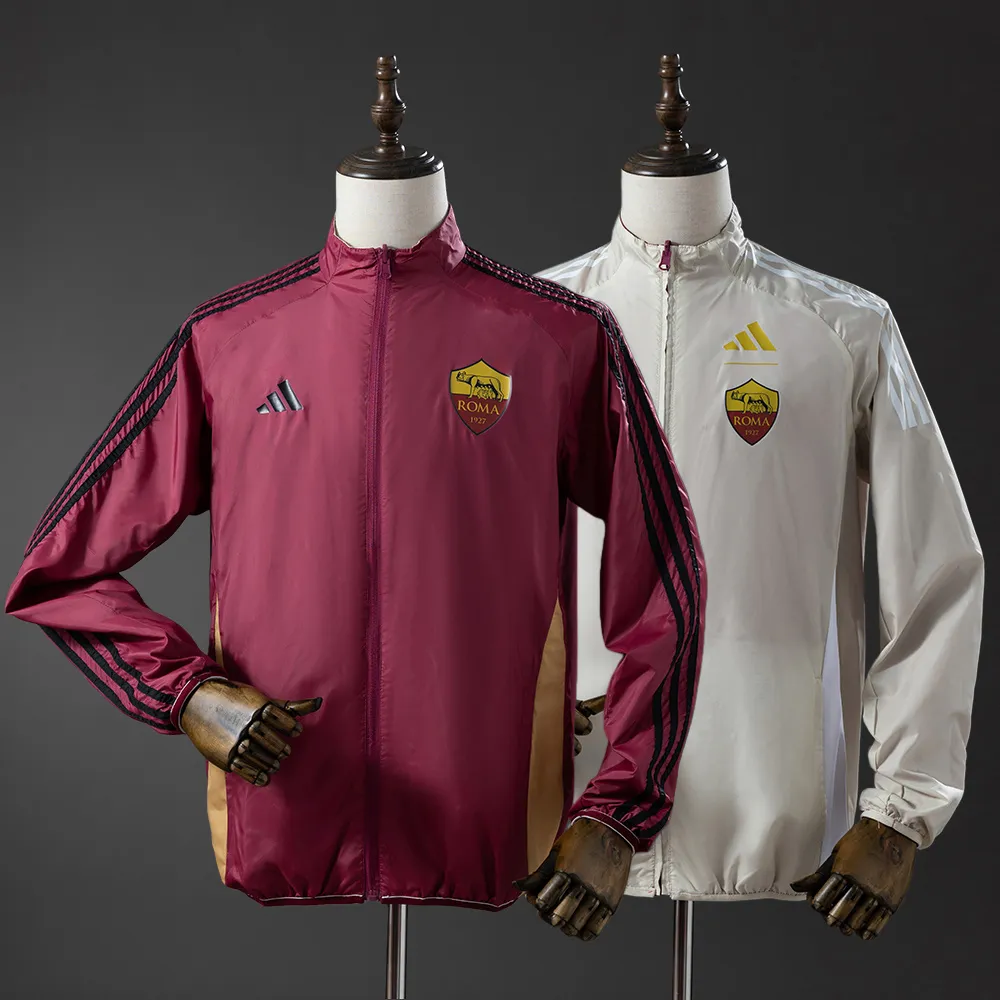 Roma Reversible Jacket Windbreaker - Red & Beige