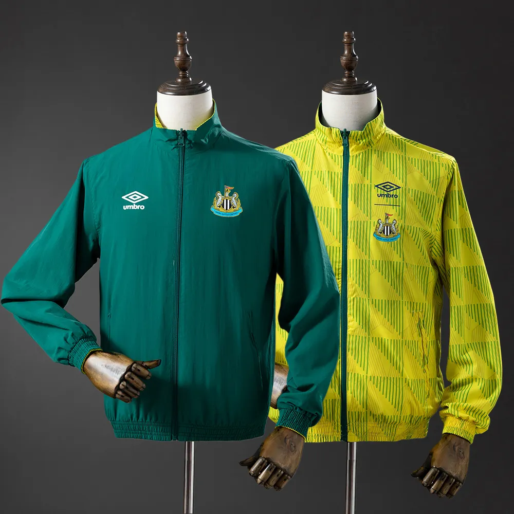 Newcastle United Reversible Jacket Windbreaker - Army Green & Yellow — 1/2