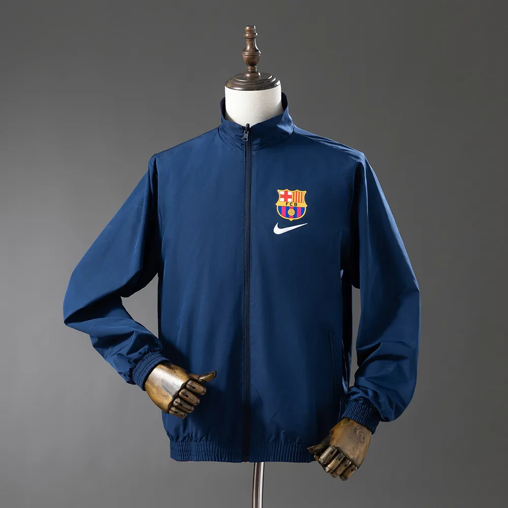 Barcelona Reversible Jacket Windbreaker - Red & Navy — 1/2