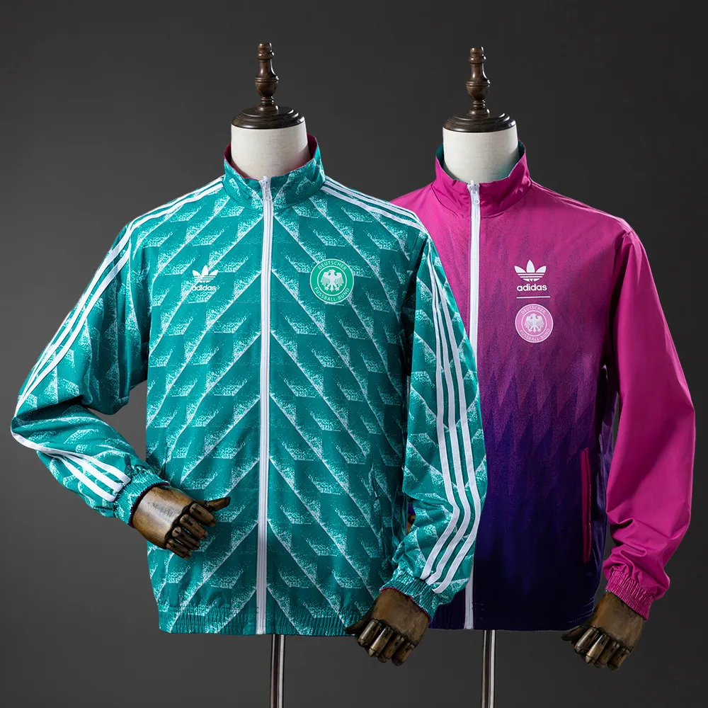 German Reversible Jacket Windbreaker - Green & Purple — 1/2