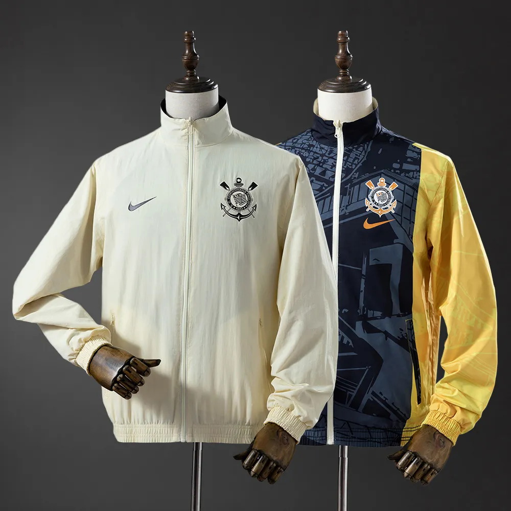 Corinthians Reversible Jacket Windbreaker - Beige & Black — 1/2