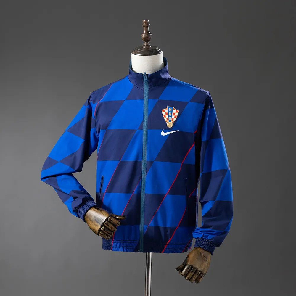 Croatian Reversible Jacket Windbreaker - Navy Blue & Sky Blue — 1/2