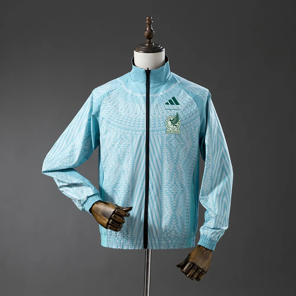 Mexico Reversible Jacket Windbreaker - Red & Sky Blue — 2/2