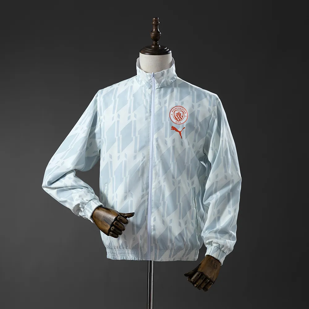 Manchester City Reversible Jacket Windbreaker - White & Mint Green — 1/2