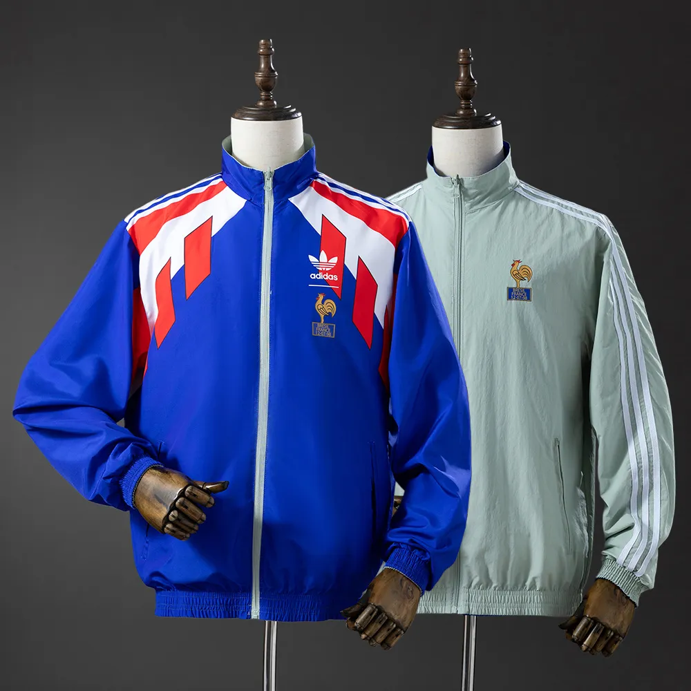 French Reversible Jacket Windbreaker - Blue & Mint Green