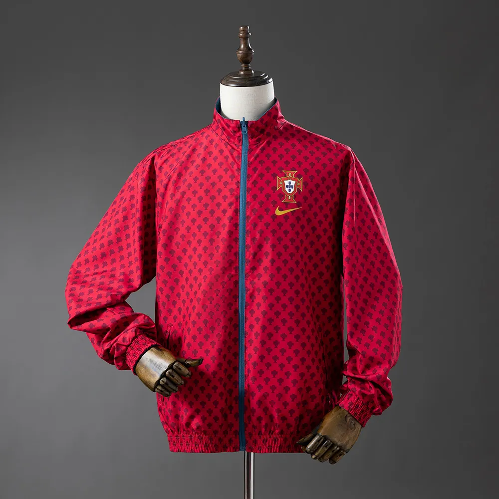 Portugal Reversible Jacket Windbreaker - Red & Cyan — 1/2