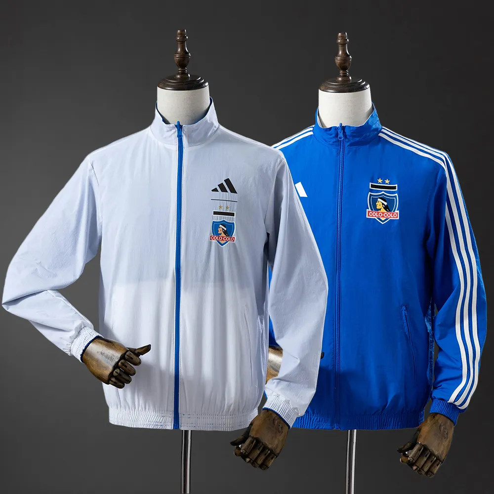 Colo Colo Reversible Jacket Windbreaker - White & Blue — 1/2
