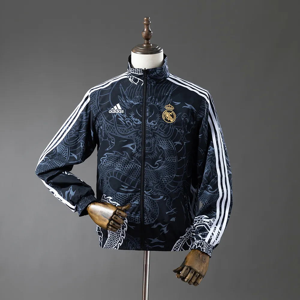 Real Madrid Reversible Jacket Windbreaker - Black&Black Dragon — 2/2
