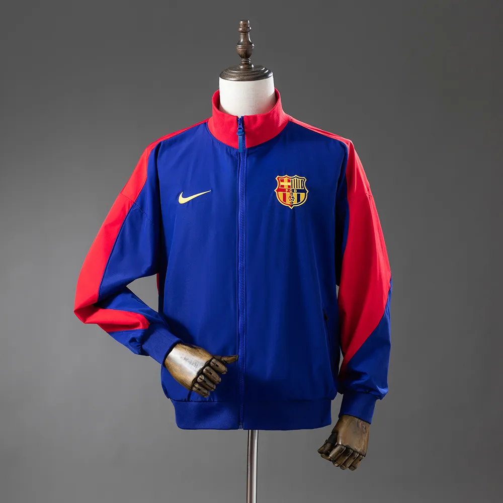 Barcelona Windbreaker - Deep Royal Blue & Noble Red