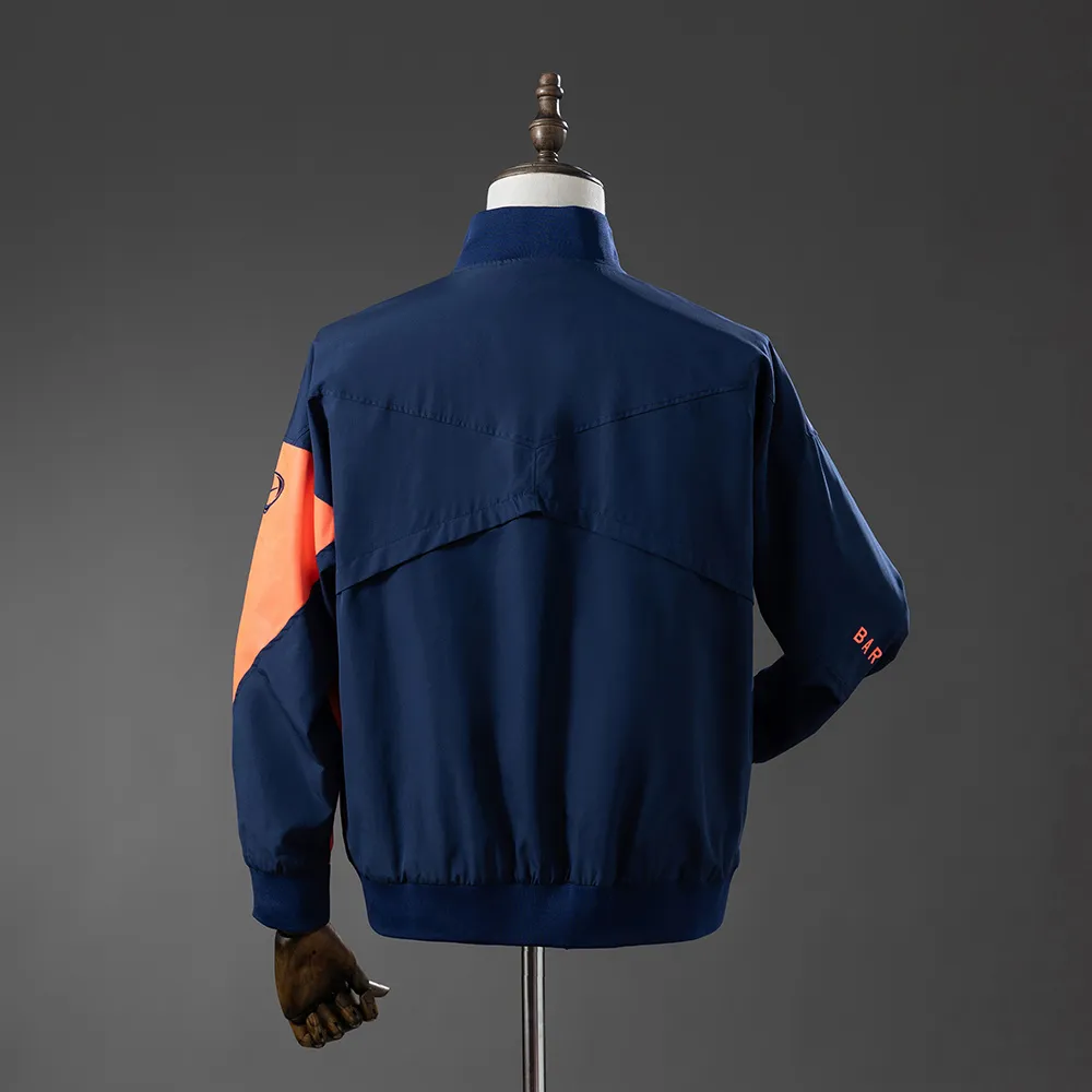 Barcelona Windbreaker - Navy Blue & Orange — 1/2
