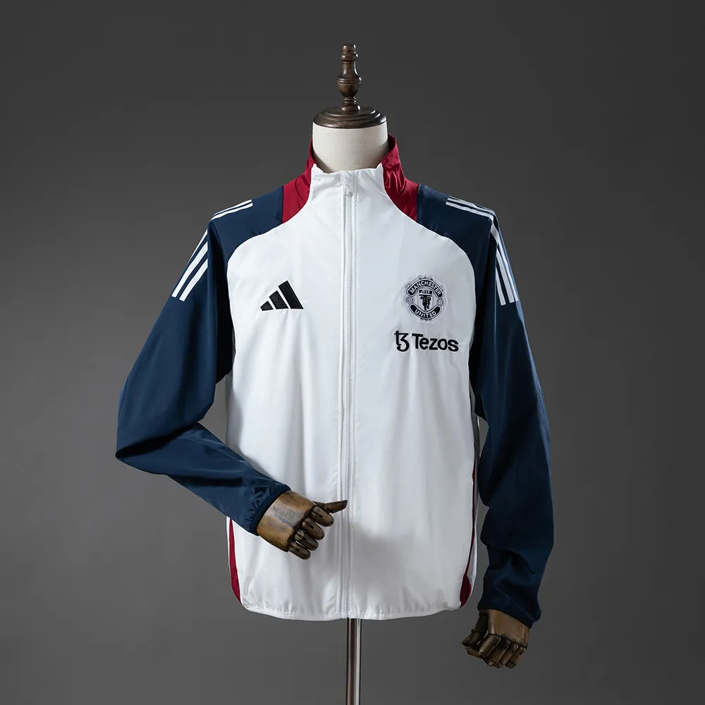 M-U Windbreaker - White & Navy Blue — 1/2