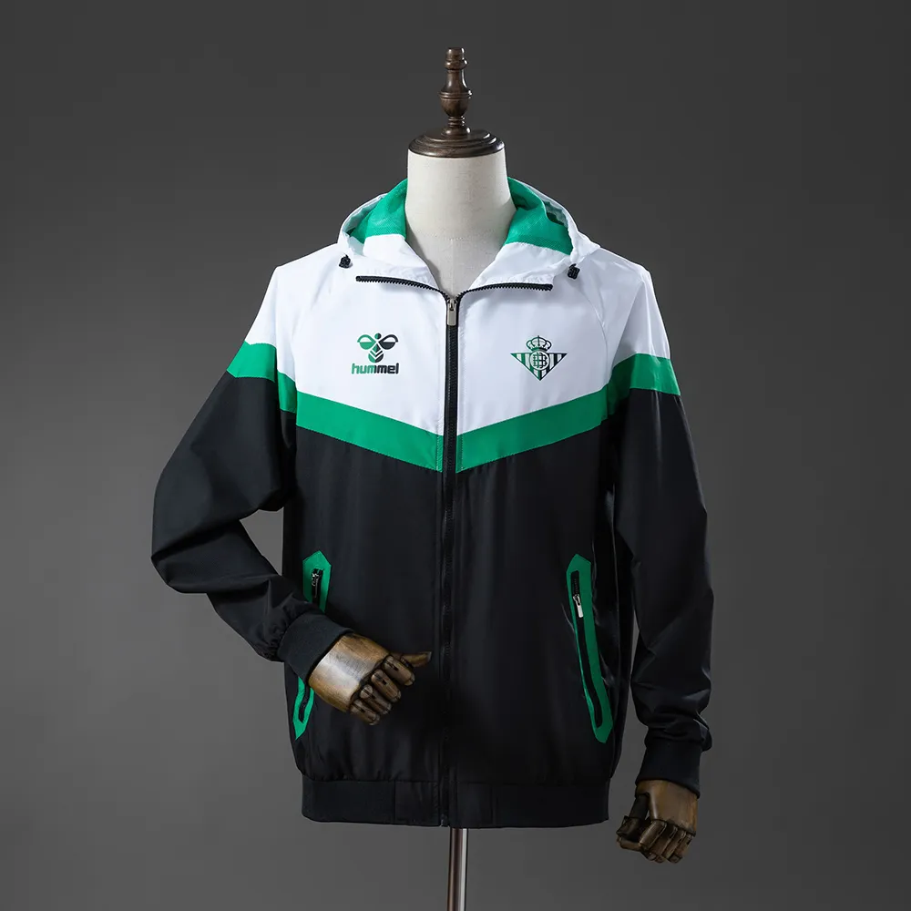 Real Betis Windbreaker - Fern Green & White & Black — 1/2