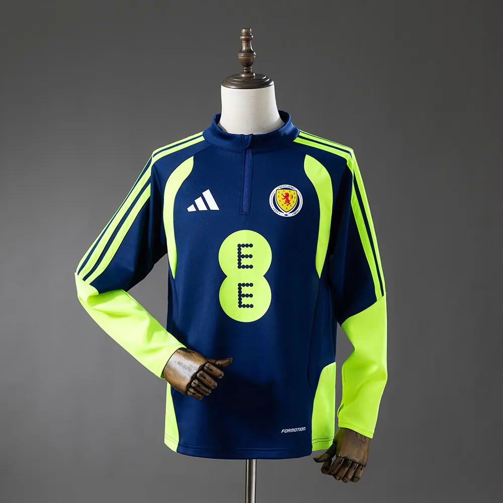 Scotland 2026 Training Top Navy Blue & Fluorescent Green — 1/2