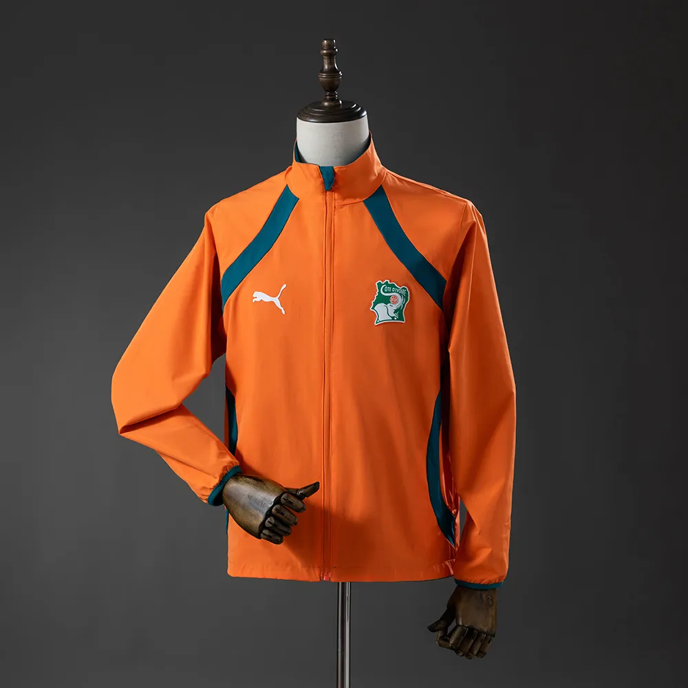 Ivory Coast 2026 Reversible Jacket Windbreaker - Green & Orange — 1/2