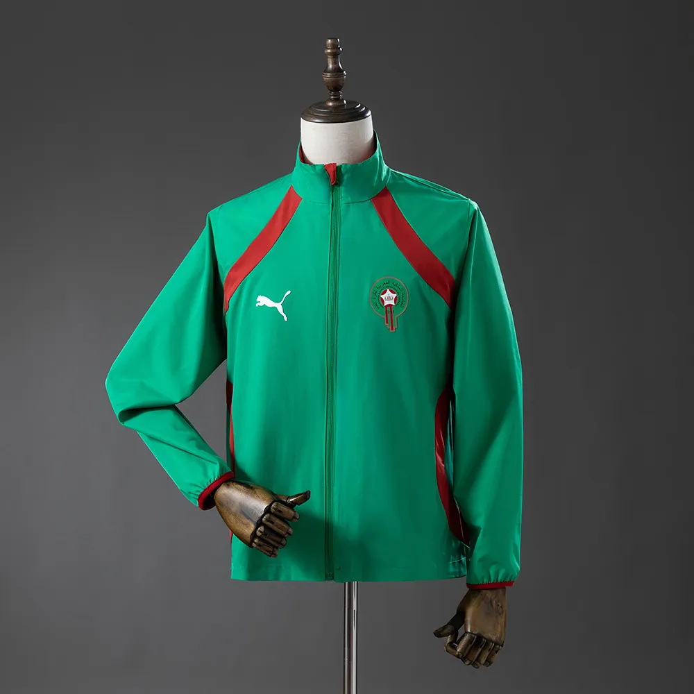 Morocco 2026 Reversible Jacket Windbreaker - Red & Green — 1/2