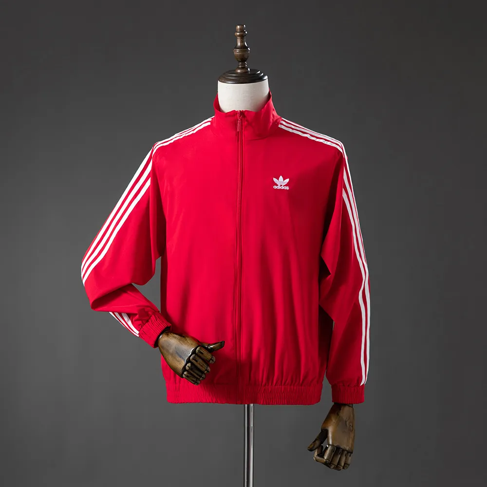 Three stripes red Windbreaker — 1/2