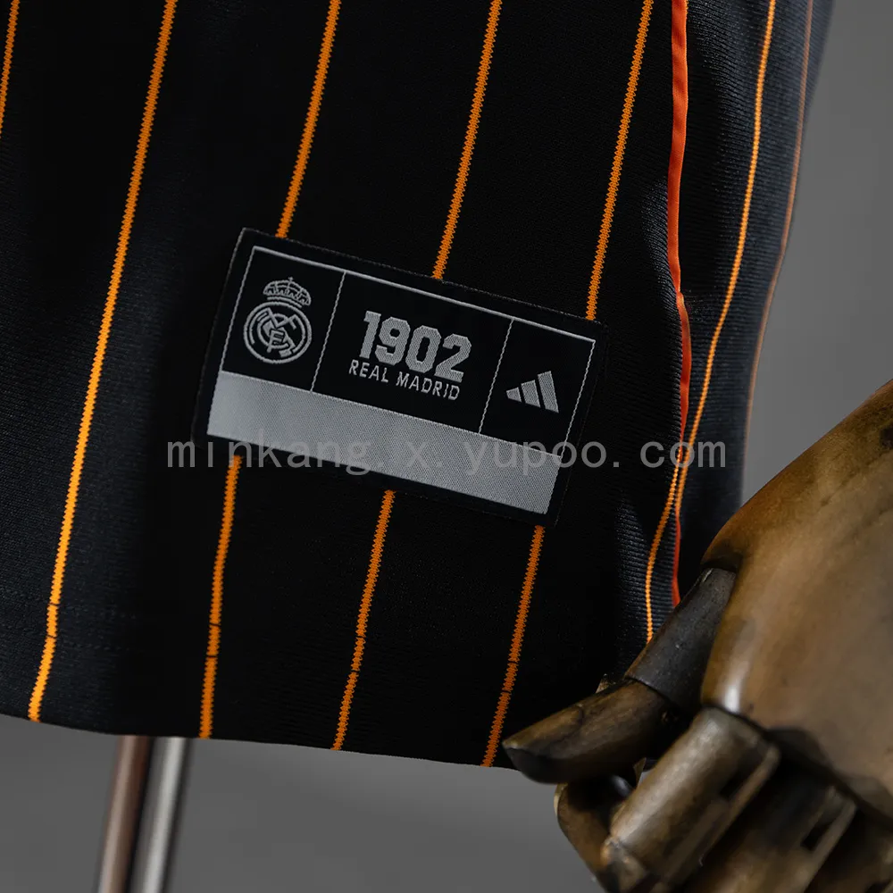 Real Madrid 25/26 Baseball - Black and Orange Striped Jersey
