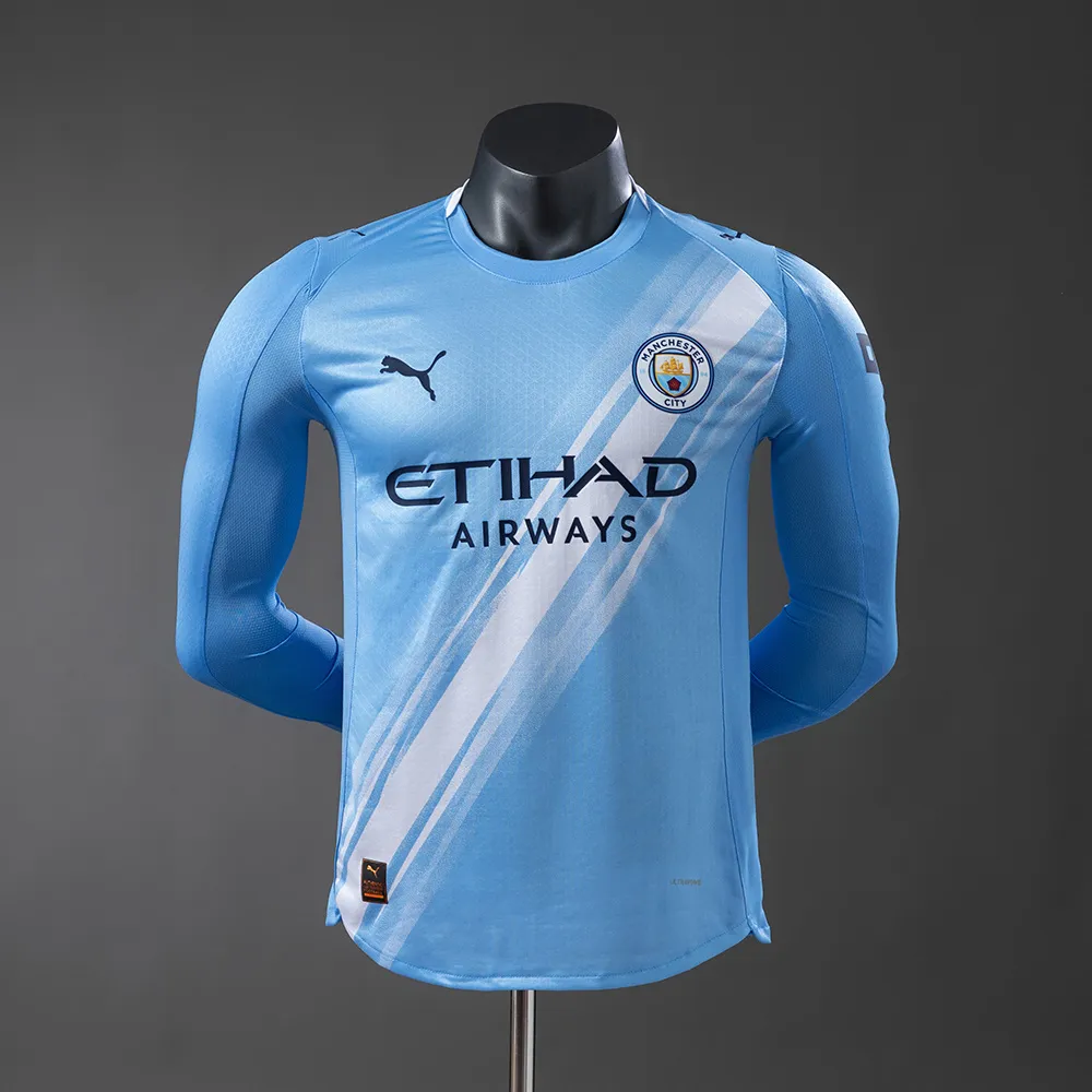 Manchester City 25/26 Home Long-Sleeve Player Version Jerseys