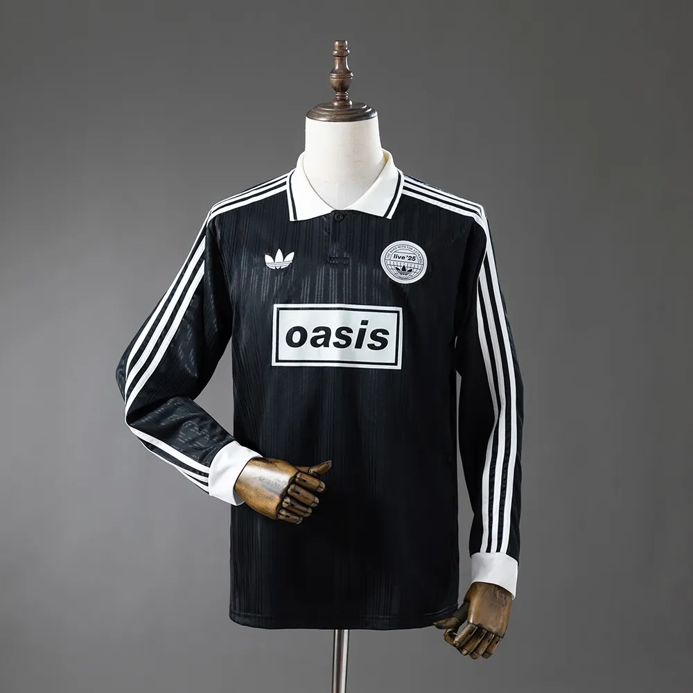 Oasis Tour Jacquard Striped Long-Sleeve Sweatshirt - Black