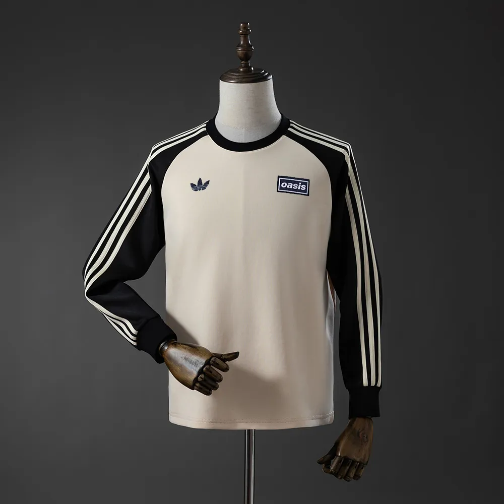 Oasis Tour Three-Striped Long-Sleeve T-Shirt - Beige