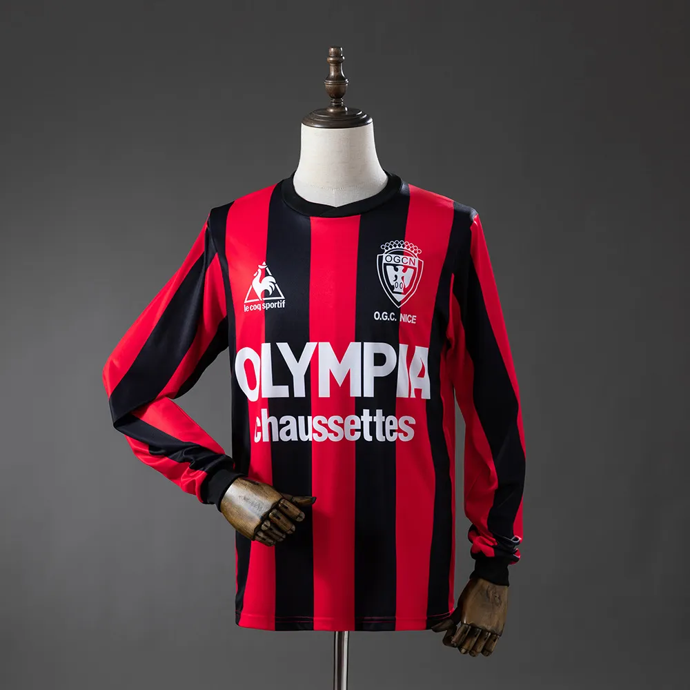 OGC Nice 77/78 Home Long-Sleeve Retro Jersey — 1/2