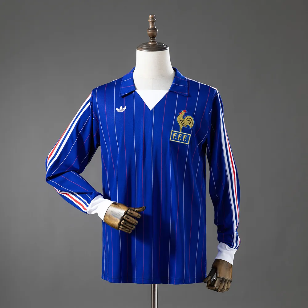 France 80/82 Home Long Sleeve Retro Jersey — 1/2