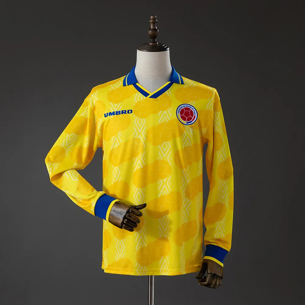 Colombia 1994 Home Retro Long Sleeve Jersey