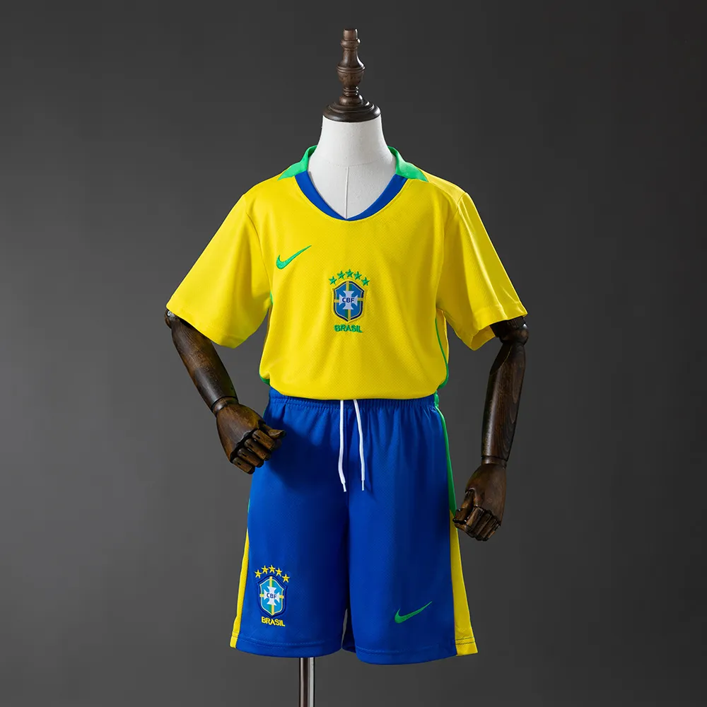Brazil 2025 Home Kids Kit Jersey SIZE:16-28 — 2/2