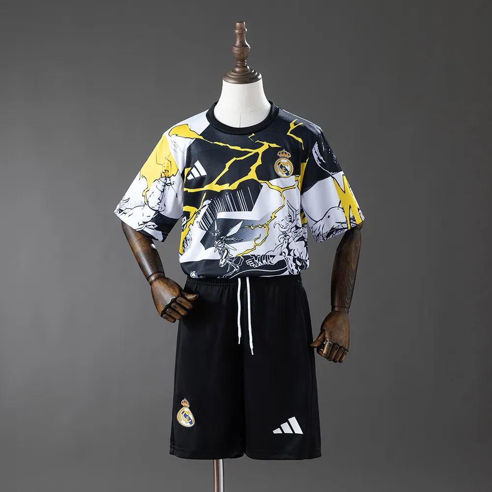 Real Madrid 25/26 Avengers - Pre-Match (Black and White) Kids kit Jerseys — 1/2