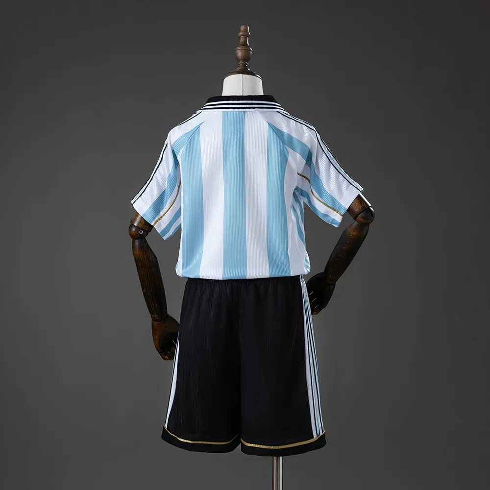 Argentina 1998 Home Retro Kids Kit Jersey — 1/2