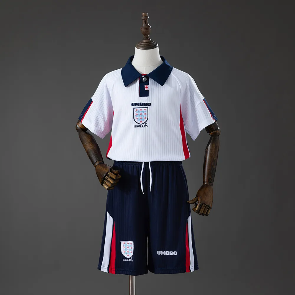 England 1998 Home Retro Kids Kit Jersey — 2/2