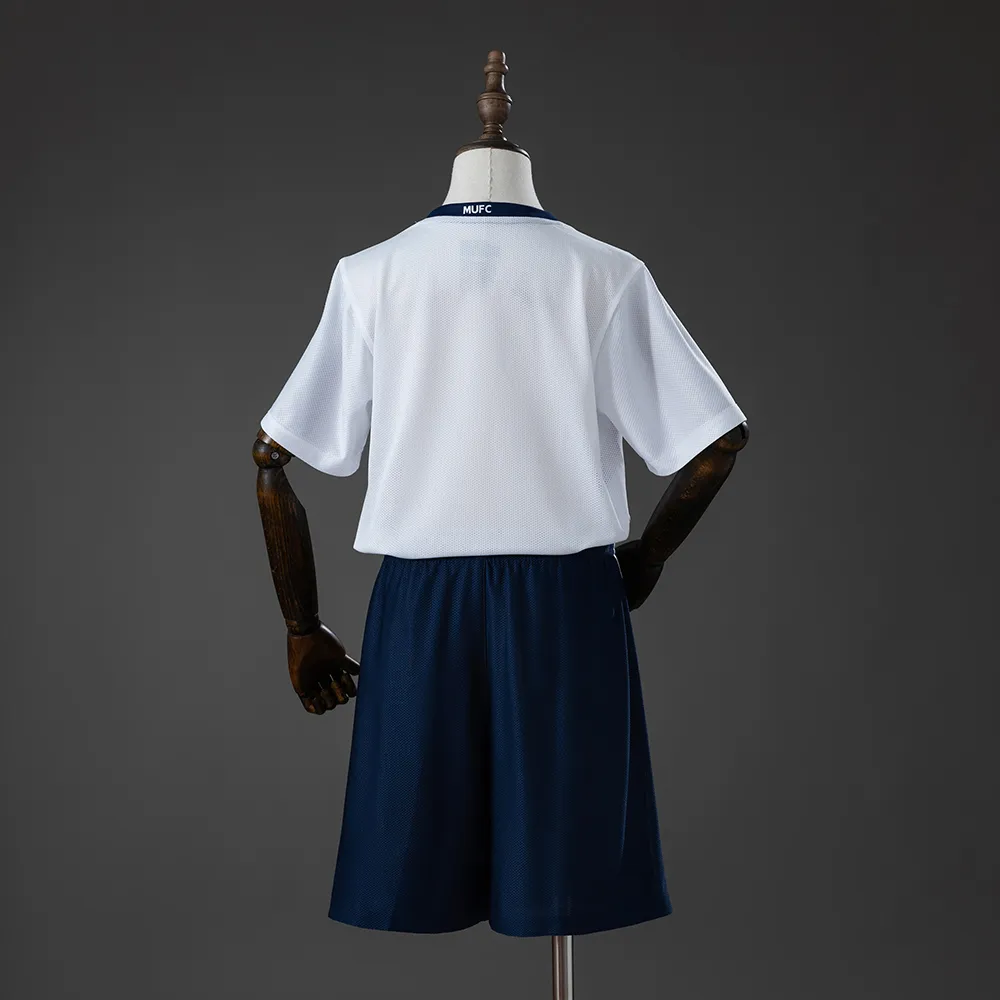 M-U 0809 Away (League Edition) Retro Kids Kit Jersey- — 1/2