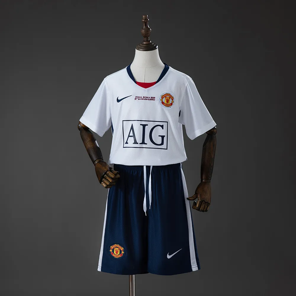 M-U 08/09 Away (UEFA Champions League) Retro Kids Kit Jersey — 2/2