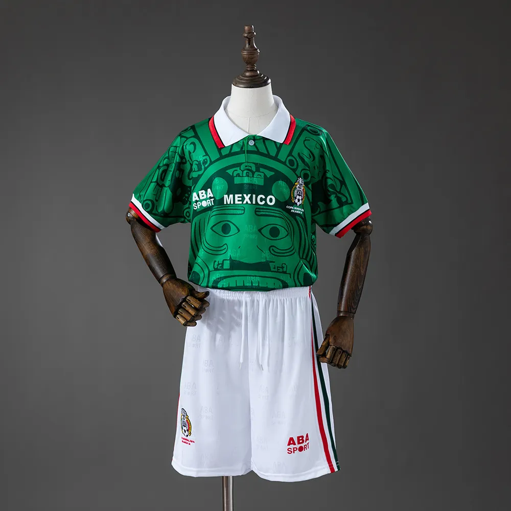 Mexico 1998 Home Retro Kids Kit Jersey — 2/2