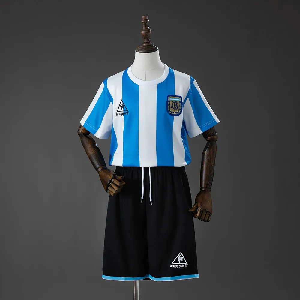 Argentina 1986 Home Retro Kids Kit Jersey — 2/2
