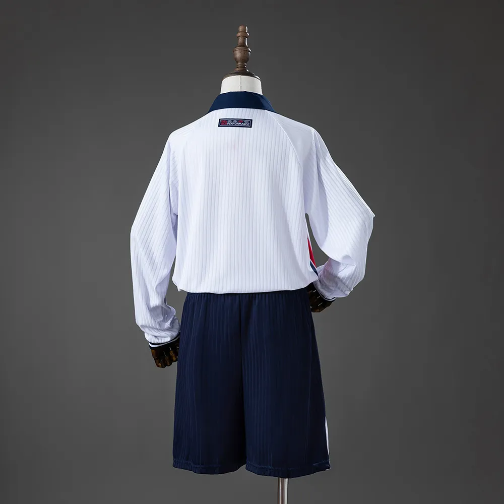 England 1998 Home Retro Long-Sleeved Kids Kit Jersey