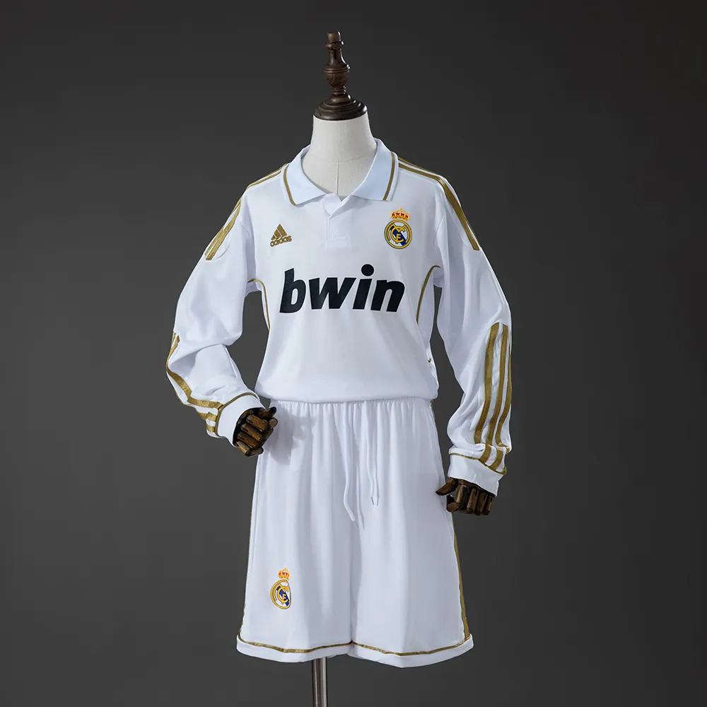 Real Madrid 11/12 Home Retro Long-Sleeve Kids Kit Jersey — 2/2