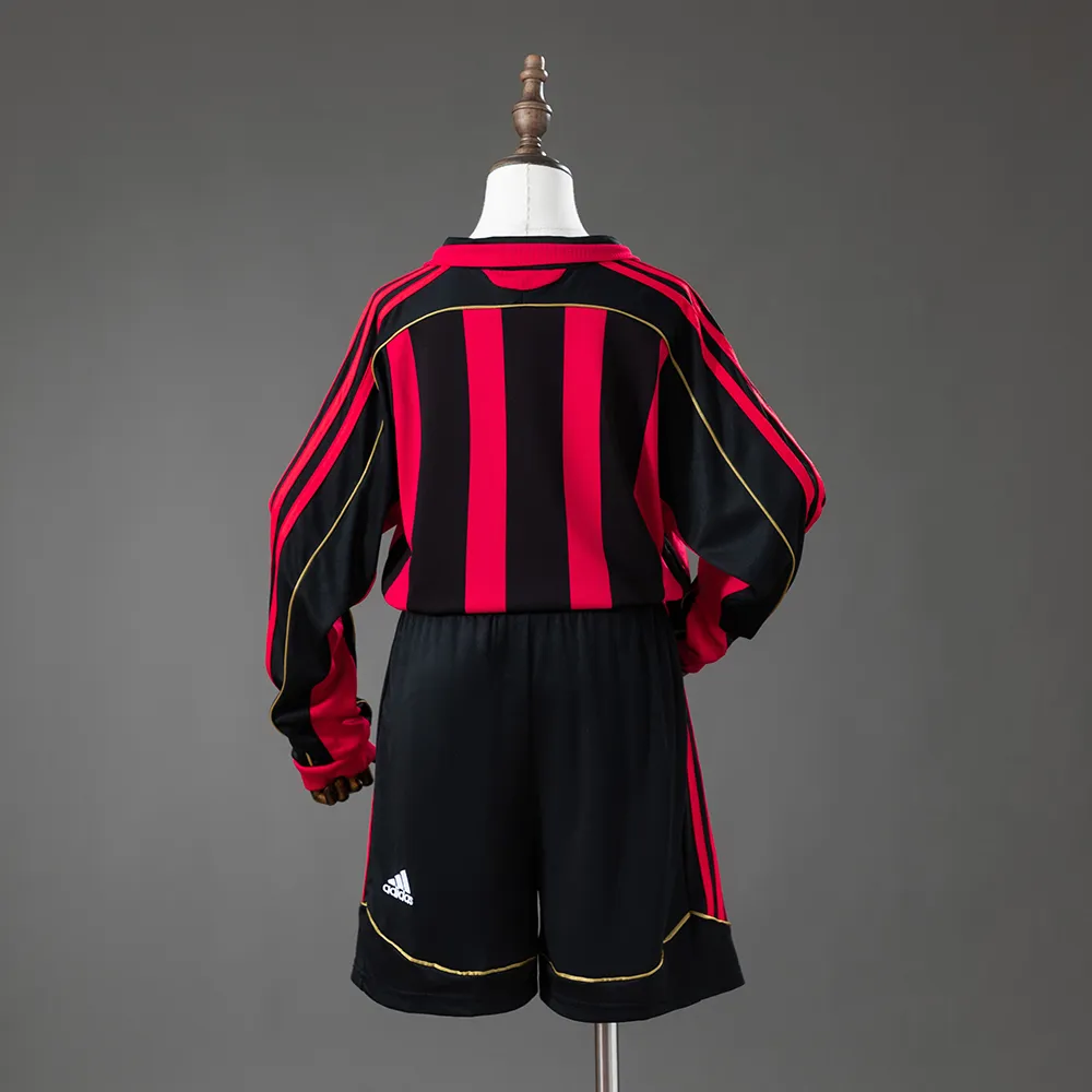 AC Milan 06/07 Home Retro Long Sleeve Kids Kit Jersey — 1/2