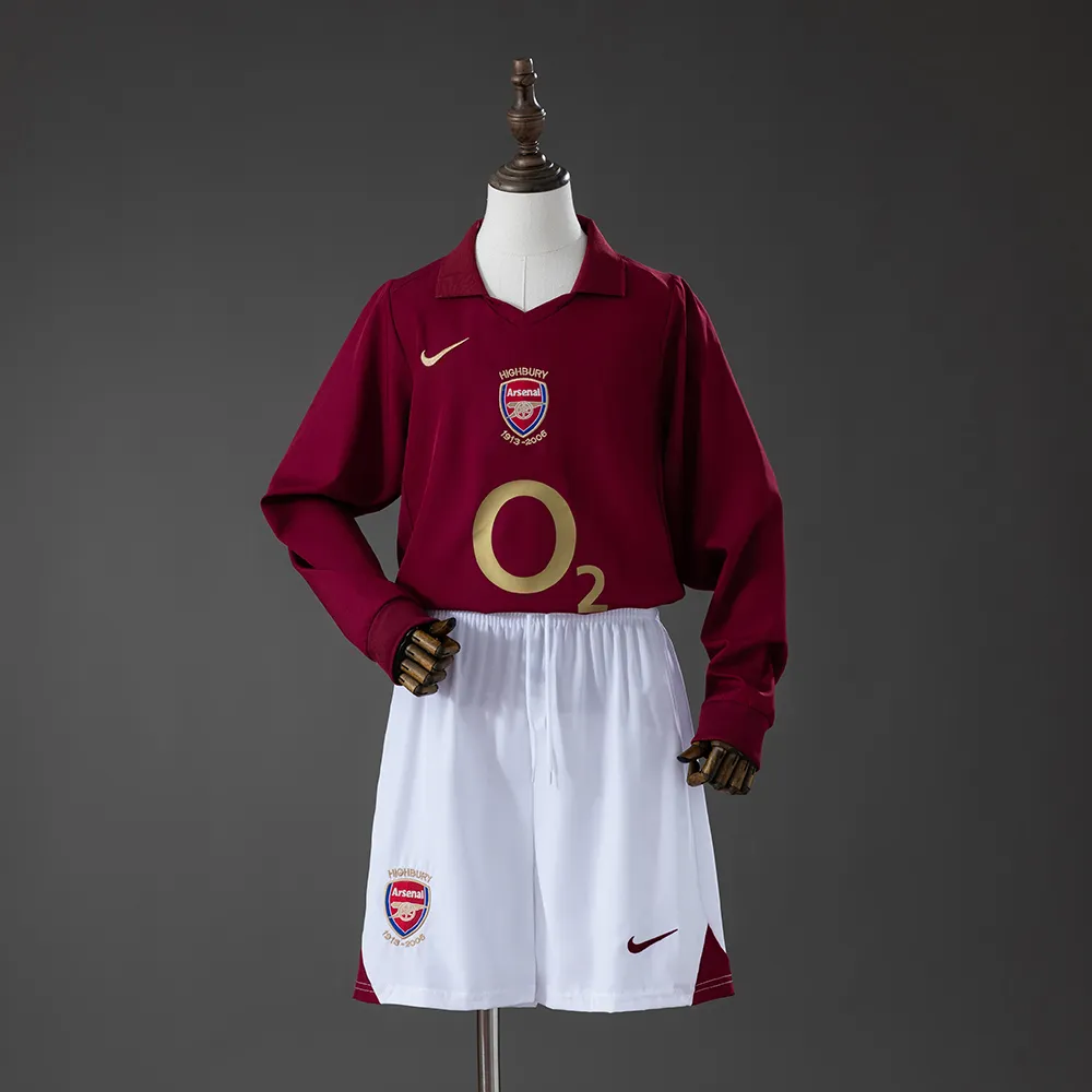 Arsenal 05/06 Home Retro Long Sleeve Kids Kit Jersey — 2/2