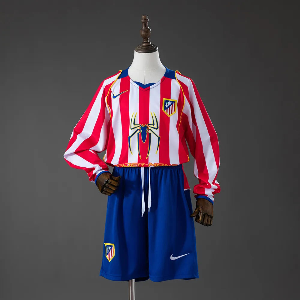 Atletico Madrid 04/05 Home Retro Long Sleeve Kids Kit Jersey — 2/2