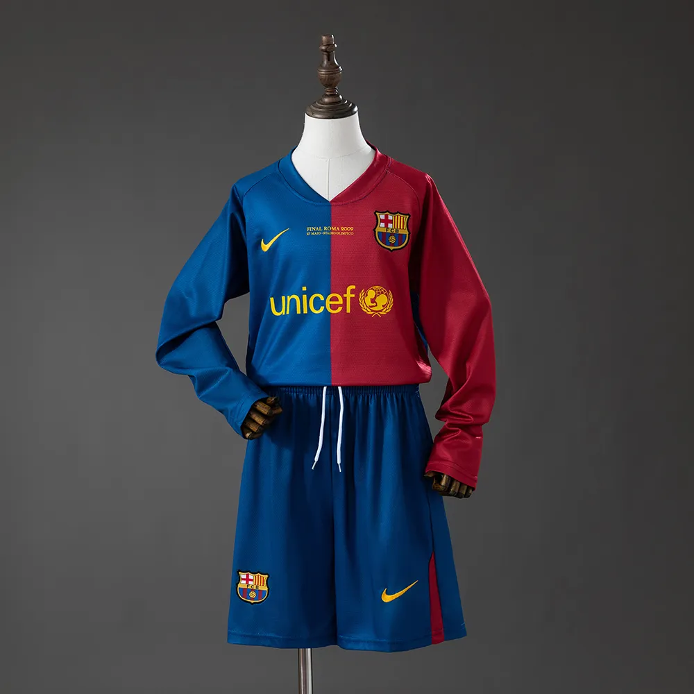 Barcelona 08/09 Home Retro Long Sleeve Kids Kit Jersey — 2/2