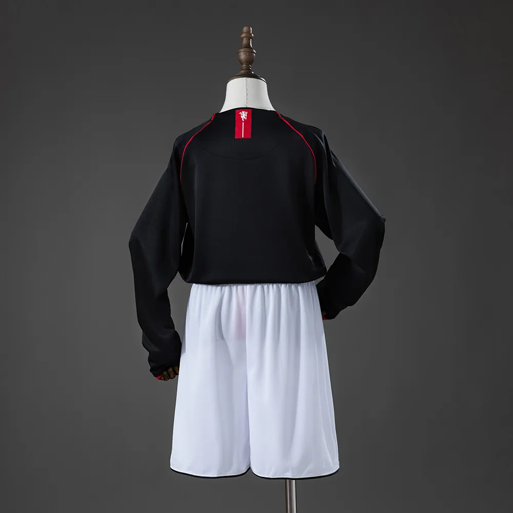 M-U 07/08 Away Retro Long Sleeve Kids Kit Jersey