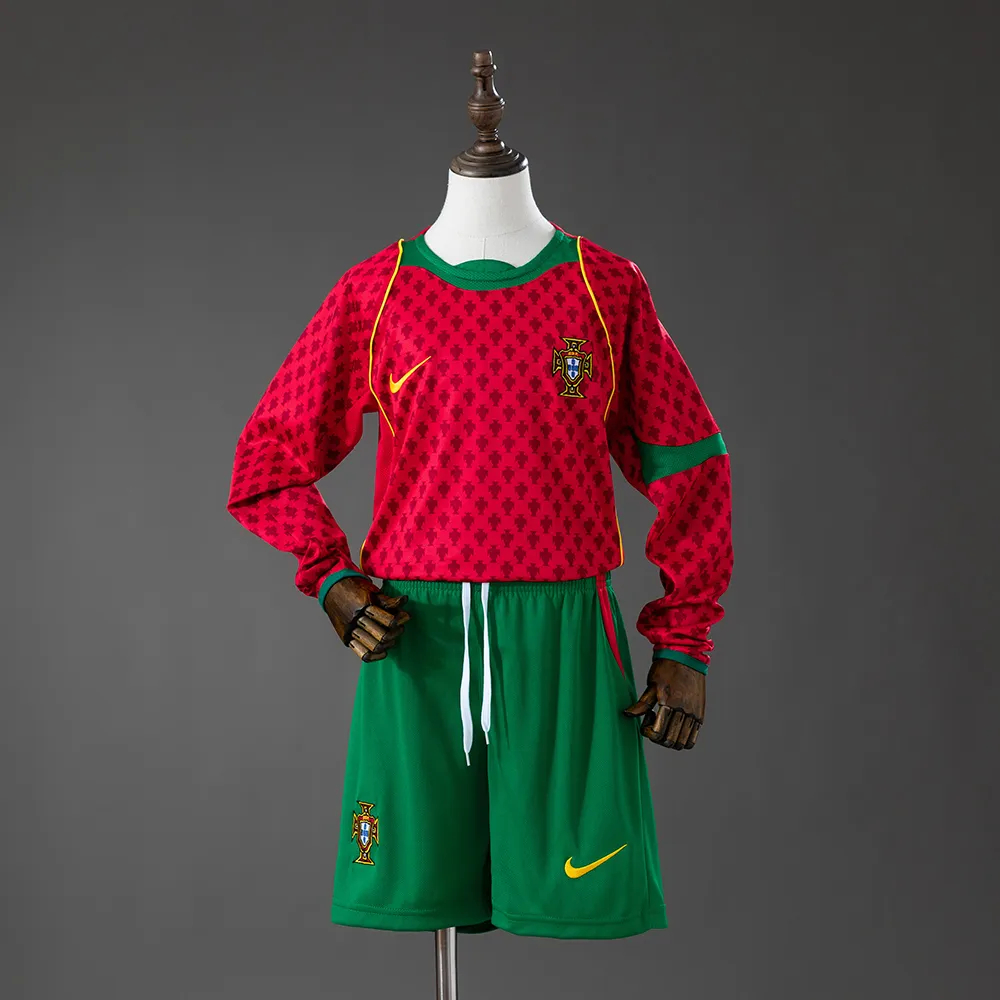 Portugal 2004 Home Retro Long Sleeve Kids Kit Jersey — 2/2