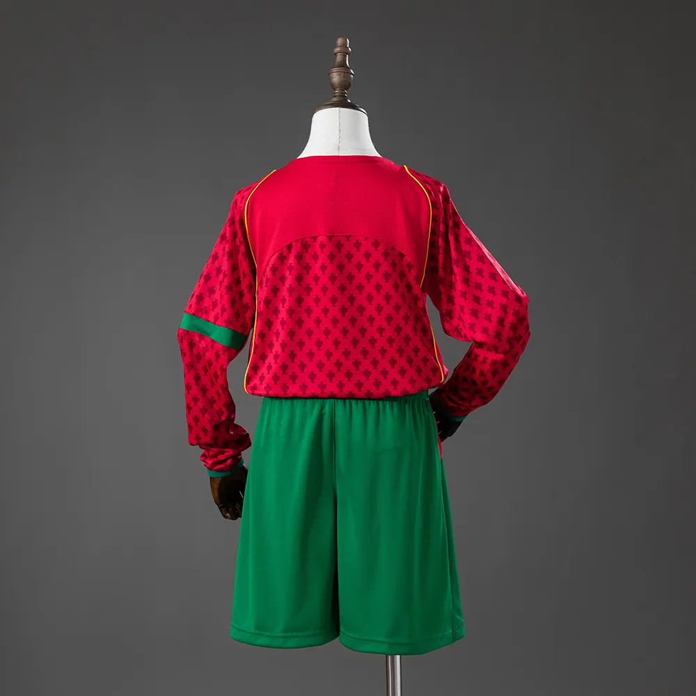 Portugal 2004 Home Retro Long Sleeve Kids Kit Jersey
