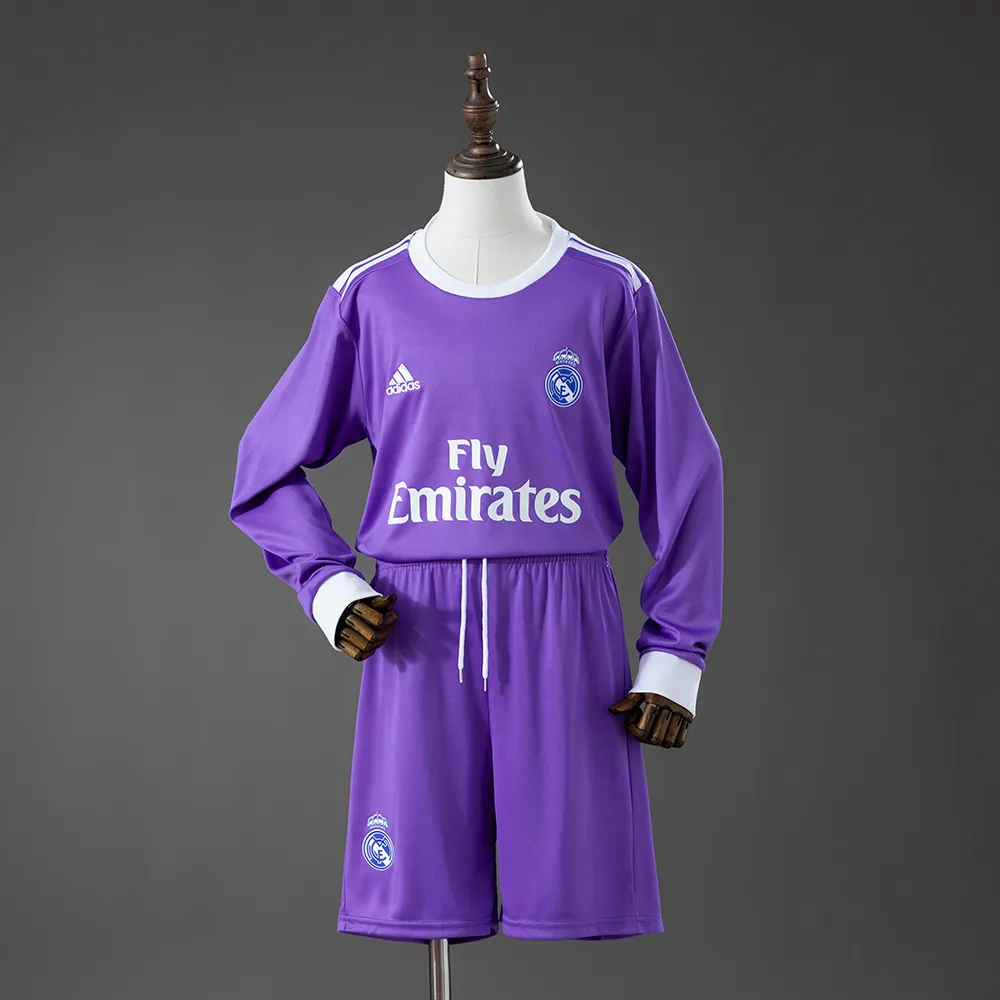 Real Madrid 16/17 Away Retro Long Sleeve Kids Kit Jersey — 2/2