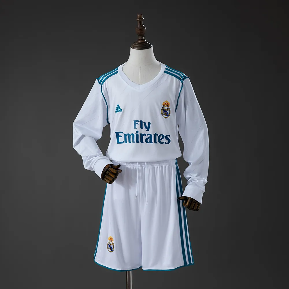 Real Madrid 17/18 Home Retro Long Sleeve Kids Kit Jersey — 2/2
