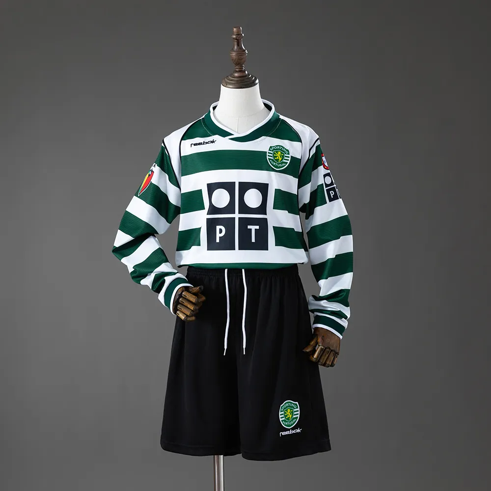 Sporting CP 01/02 Home Retro Long-Sleeve Kids Kit Jersey — 2/2